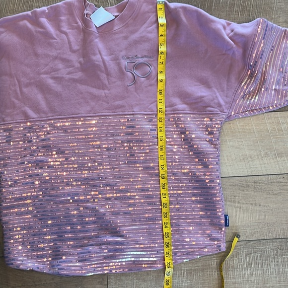 Walt Disney World 50th spirit jersey lilac sequin sweatshirt limited and rare - Picture 10 of 12